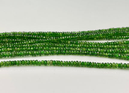 3-3.5 mm Natural Green Chrome Diopside Gemstone Beads Faceted Rondelle Shape Genuine Green Diopside Gemstone Beads 14 Inches Strand #4154