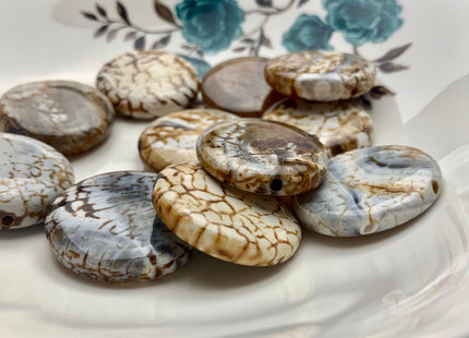 6-8x30-35 mm AAA Smooth Round Mixed Color Fire Agate Gemstone Beads Genuine Mixed Coffee Amber Ivory Color Agate 15 Inches #3523