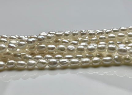 4.5-5x6 mm Natural White Rice Freshwater Pearl Genuine High Luster Pearl Beads Bridal Pearls Wholesale White Pearls 58 Beads #P1902