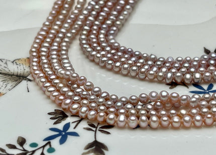 4 mm AAA Natural Pink OR Mauve Pink Potato Freshwater Pearl Beads Genuine Cultured Freshwater Pearl Beads Wedding / Bridal Pearls #1134