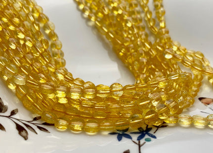 6 mm Micro Faceted Diamond Cut Citrine Flat Coin Disc Shape Gemstone Beads Genuine Natural Gold Citrine 15 Inches Strand #3216