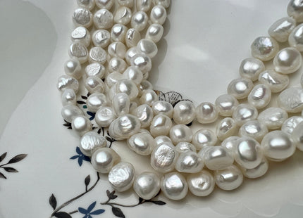 11.5-12 mm AAA Large Hole Natural White Freshwater Pearl Nugget Beads Hole Size 1.2 mm Genuine Natural Freshwater Large Hole Pearls #P2273