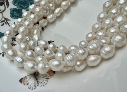 10-11x12-13 mm Natural White Rare Large Rice Freshwater Pearl Beads Genuine Natural White Freshwater Rice Pearls 30-33 Beads #P2256
