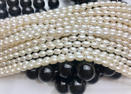 BEST SALE Limited Time Offer 4.5x6 mm Or 5x7 mm AAA Top Quality High Luster Natural White Rice/Oval Shape Freshwater Pearl Beads #868