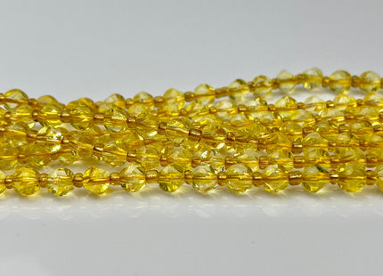 6 mm Faceted Star Cut Citrine Gemstone Beads Genuine Faceted Yellow Citrine Gemstone Loose Beads 15 Inches Strand 50 Beads #4192