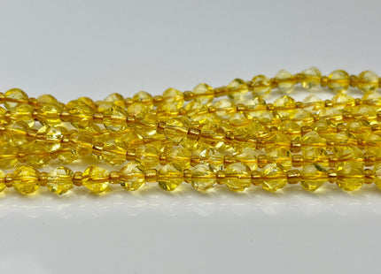 6 mm Faceted Star Cut Citrine Gemstone Beads Genuine Faceted Yellow Citrine Gemstone Loose Beads 15 Inches Strand 50 Beads #4192