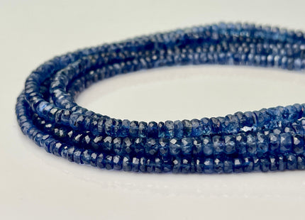 4-5 mm Natural Blue Kyanite Gemstone Beads Faceted Rondelle Shape Genuine Blue Kyanite Gemstone Beads 14 Inches Strand #4159