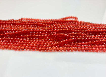 2mm 3mm 4mm AAA Micro Faceted Round Carnelian Gemstone Beads Top Quality Orange Carnelian Faceted Gemstone Loose Beads #2329