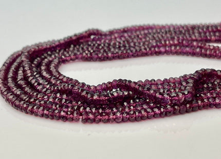 4 mm Natural Purple Pink Garnet Gemstone Beads Faceted Rondelle Shape Genuine Pink Purple Garnet Gemstone Beads 13 Inches Strand #4172