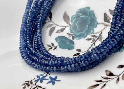 4-5 mm Natural Blue Kyanite Gemstone Beads Faceted Rondelle Shape Genuine Blue Kyanite Gemstone Beads 14 Inches Strand #4159