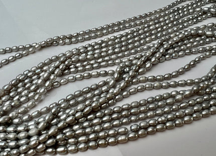 3.5-4x5-5.5 mm Gray Color Rice/Oval Freshwater Pearls Genuine Freshwater Tiny Seed Pearl Beads #P2274