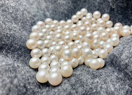 ONE Piece AAAA 8-8.5mm OR 8.5-9mm Top Quality High Luster Round Half Drilled Freshwater Pearl Genuine Natural White Freshwater Pearls #1645