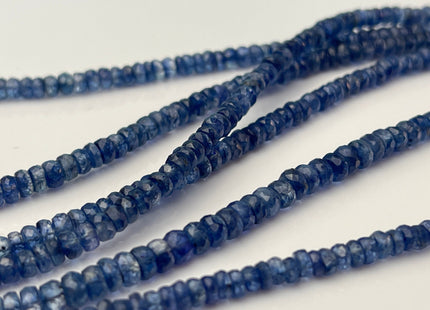 4-5 mm Natural Blue Kyanite Gemstone Beads Faceted Rondelle Shape Genuine Blue Kyanite Gemstone Beads 14 Inches Strand #4159