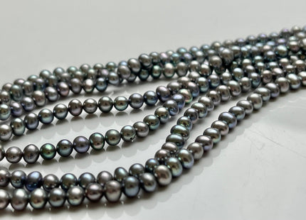 4x5 mm AA Silver Gray Peacock Color Potato Freshwater Pearl Beads Genuine High Luster Gray Peacock Freshwater Pearl Beads #P2160