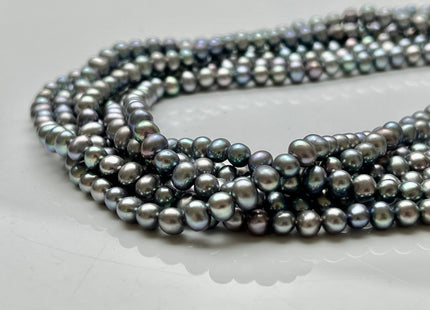 4x5 mm AA Silver Gray Peacock Color Potato Freshwater Pearl Beads Genuine High Luster Gray Peacock Freshwater Pearl Beads #P2160
