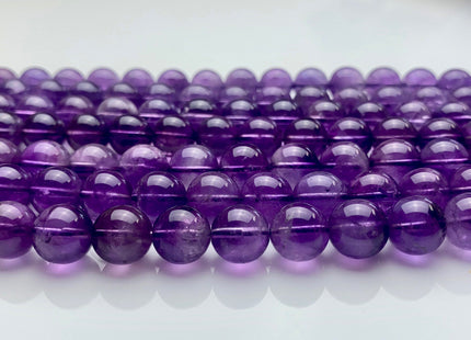 10mm Smooth Round Natural Purple Amethyst Gemstone Beads Genuine Purple Color Amethyst Gemstone Beads #3784