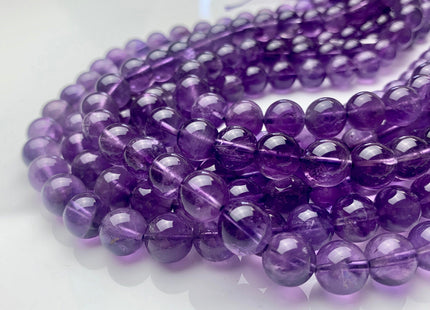 10mm Smooth Round Natural Purple Amethyst Gemstone Beads Genuine Purple Color Amethyst Gemstone Beads #3784