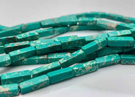 4-5x13 mm Cuboid Tube Shape Green Color Impression Jasper Gemstone Beads Green Impression Jasper Loose Beads 15.5 Inches Strand #3135
