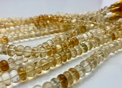 7-10 mm AAA 100% Natural Smooth Rondelle Honey Citrine Gemstone Beads Top Quality Natural Translucent Citrine Beads 8 Inches Strand # 2947
