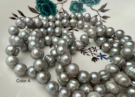 40 Inches Hand Knotted 9-10 mm Potato Gray Color Freshwater Pearl Necklaces Long Pearl Necklace #1676