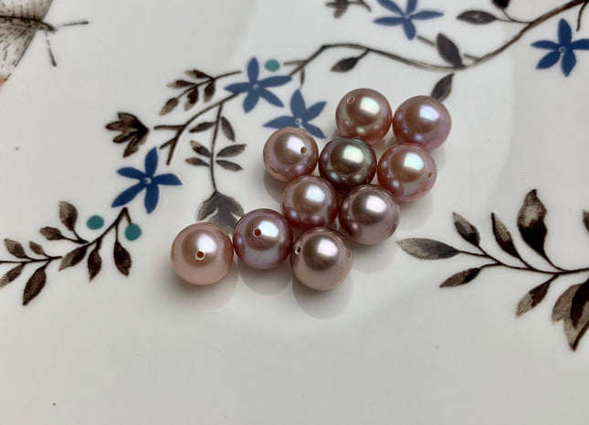 ONE Piece AAAA 8 mm Top Quality High Luster Perfect Round Half Drilled Freshwater Pearl Genuine Natural Mauve Pink Freshwater Pearls #1798
