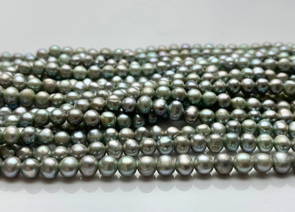 3.5-4 mm AAA Sage Green Color Potato Freshwater Pearl Beads Green With Iridescent Gray Color Genuine Freshwater Small Seed Pearls #P1370