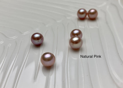 ONE Piece AAAA 8 mm Top Quality High Luster Perfect Round Half Drilled Freshwater Pearl Genuine Natural Mauve Pink Freshwater Pearls #1798