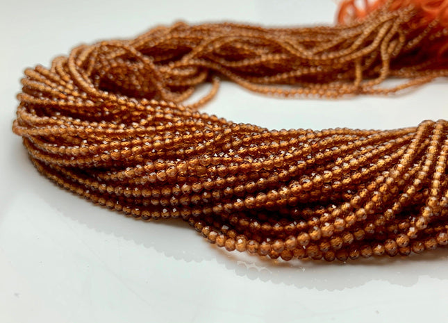 BEST DEAL 2-2.5 mm AAA Faceted Round Tiny Spessartite Garnet Gemstone Beads Genuine Natural Garnet Loose Beads 13 Inches Strand #2500