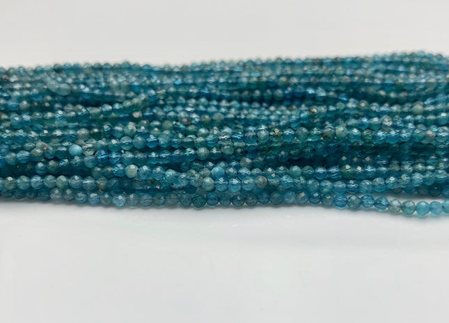 2 mm AAA Micro Faceted Round Apatite Gemstone Beads Top Quality Blue Apatite Faceted Gemstone Loose Beads #2317