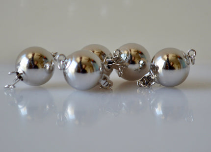 6mm 8mm 10mm 12mm Genuine .925 Sterling Silver Smooth Shiny Ball Clasp, Sterling Silver Ball Clasp, .925 Silver Ball Safety Clasps #10339