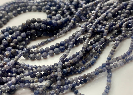 2mm 3mm 3.5-4mm Natural Blue Sapphire Faceted Round Gemstone Loose Beads Genuine Natural Blue Sapphire Tiny Beads 15.5 Inches Strand #3727