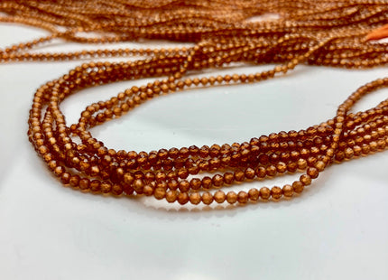 BEST DEAL 2-2.5 mm AAA Faceted Round Tiny Spessartite Garnet Gemstone Beads Genuine Natural Garnet Loose Beads 13 Inches Strand #2500