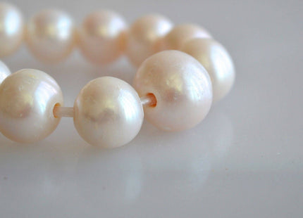 Half Strand 12-14 mm White Graduated Large Hole Freshwater Pearl Beads 2.2mm Hole Large Hole Natural White Pearls #161