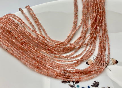 BEST DEAL 2mm 2.5mm Natural Faceted Round Sunstone Gemstone Beads Genuine Natural Orange Gemstone Loose Beads 15.5 Inches Strand #2527