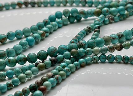 4mm 6mm 8mm 10mm Smooth Round Blue Green Brown Color Turquoise Gemstone Beads 15.5 Inches Strand #4089