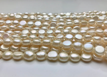 9-10 mm AAA Natural White Round Button Freshwater Pearl Beads Genuine High Luster Smooth And Shiny Freshwater Pearls. #005