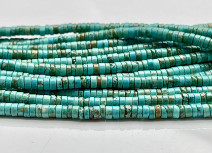 4-4.5 mm Turquoise Heishi Rondelle Shape Loose Beads 15 Inches Strand #2585