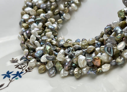 5x6-8 mm Gray White Keshi Freshwater Pearls Top Drilled Keshi Pearl Beads Rare Gray White Genuine Keishi Freshwater Pearls 90 Pieces #P1543