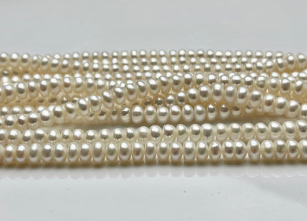 4x6mm AAA Natural White Freshwater Pearl Button Rondelle Genuine Freshwater Pearl Beads Natural White Color Genuine Pearls #P1691
