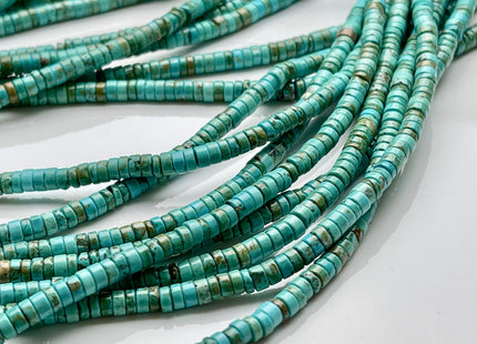 4-4.5 mm Turquoise Heishi Rondelle Shape Loose Beads 15 Inches Strand #2585