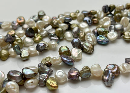 5x6-8 mm Gray White Keshi Freshwater Pearls Top Drilled Keshi Pearl Beads Rare Gray White Genuine Keishi Freshwater Pearls 90 Pieces #P1543