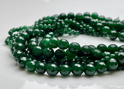 4mm 8mm 10mm Faceted Round Emerald Green Color Agate Gemstone Beads Genuine Agate Gemstone Loose Beads 14 Inches Strand #4090