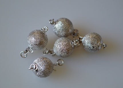 6mm 8 mm & 10mm Genuine .925 Sterling Silver Stardust Clasp Sterling Silver Ball Clasp 925 Stardust Silver Ball Safety Clasps #10338