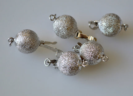 6mm 8 mm & 10mm Genuine .925 Sterling Silver Stardust Clasp Sterling Silver Ball Clasp 925 Stardust Silver Ball Safety Clasps #10338