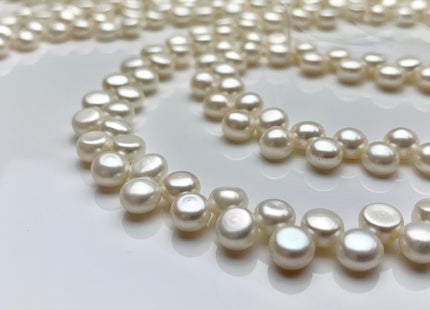 6-7 mm AAA Natural White Round Button Top Drilled Freshwater Pearl Beads Genuine Natural Color Top Drilled Dancing Freshwater Pearls #37