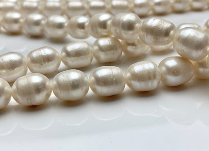 11x14 mm Natural White Rice/Oval Potato Freshwater Pearls Genuine Natural Freshwater Pearl Beads #1477