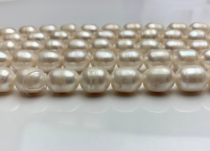 11x14 mm Natural White Rice/Oval Potato Freshwater Pearls Genuine Natural Freshwater Pearl Beads #1477