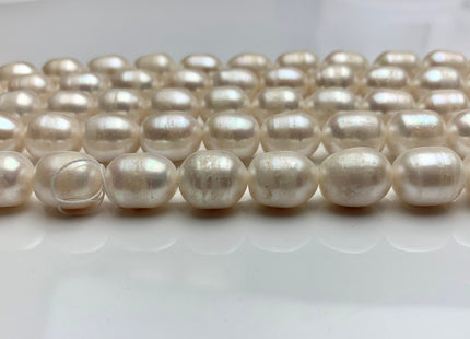 11x14 mm Natural White Rice/Oval Potato Freshwater Pearls Genuine Natural Freshwater Pearl Beads #1477
