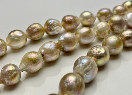 13-16 mm AAA Rare Jumbo Natural Champagne Seaweed Pink Color Baroque Freshwater Pearl Beads Genuine Color Large Baroque Pearls #P1954
