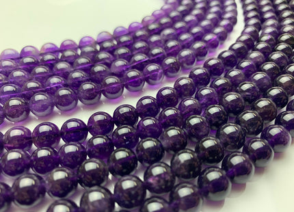 4mm 6mm 8mm 10mm 12mm AAA Top Quality Smooth Round Amethyst Beads, February Birthstone Beads Natural Darker Purple color Amethyst #486